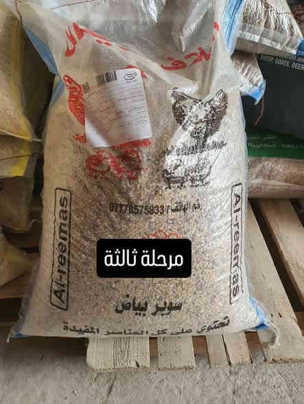 اعلاف الريماس وما ادراك ما اعلاف الريماس فول ومكفول واحد عراق
المرحلة الاولى( كرزات كتكوت ) من عمر يوم الى عمر شهرين 
المرحلة الثانية من عمر شهرين الى عمر ٤ اشهر كحد اقصى 
المرحلة الثالثة سوبر بياض 
مكونات الاعلاف بجميع المراحل تحتوي على اعشاب ومواد مفيدة للدجاج وخالية من الطحين والنخالة والخبز وبيها نسبة من الحنطة ٤% وكذلك ايضا تحتوي على اجود انواع الحبوب في العراق .
توصيل موجود من زاخو للفاو  يوصلك لحد باب البيت
جملة ومفرد وكالة حصرية يم معرض اليمان 
***********
