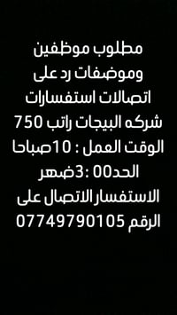 رد اتصالات • رد البيجات • دوام 10ص-3ضهر
