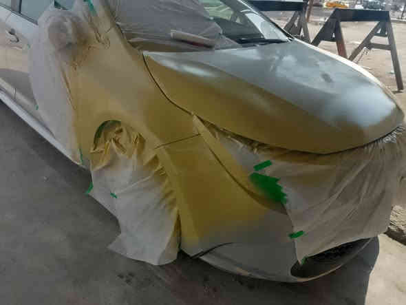 قبل وبعد صبغ بونيد+جامرلغ+دعاميه بماركه لدبير شرط ضمان سمكره صبغ وبوليش جميع انواع السيارات العنوان كركوك قرب المحافضه الجديده ***********
