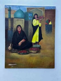 لوحة  رسم عمل عراقي فاقة الجمال   حنان جبار 2010   الارتفاع متر العرض ...