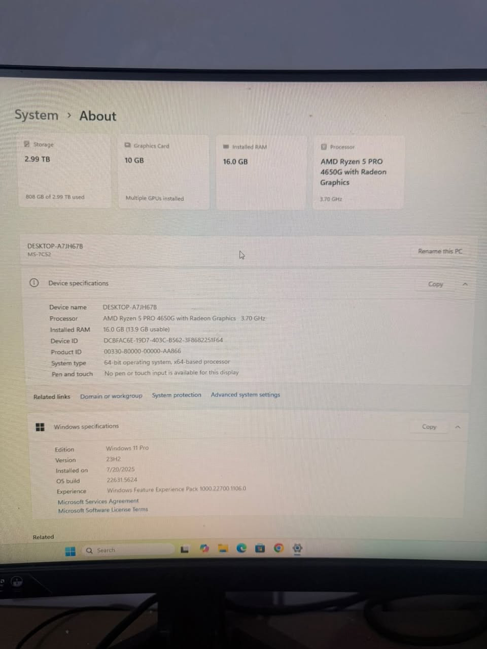 تجميعة كاملة للبيع 

:

* المعالج: AMD Ryzen 5 PRO 4650G
* الرام: 16GB
* التخزين: 2T ssd
الكرت: RX580 8g
الشاشة: Optix G24

*منحنية Curved
* معدل تحديث 144Hz
* زمن استجابة 1ms
* تدعم AMD FreeSync
* انحناء 1500R

السعر: 600 وبيها مجال بسيط


**إذا كنت صاحب هذا الإعلان وتريد حذفه لأي سبب، رجاءا أرسل رسالة إلى الدعم الفني**