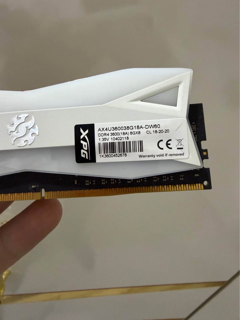 ✨ For Sale – XPG Gaming RAMs ✨

XPG DDR4 White Edition 🤍
▪️ 16GB Kit (2x8GB)
▪️ 3600MHz
▪️ CL18
▪️ Performance ممتاز للقيمنك والاستخدام الثقيل 🎮⚡️

الرامات نظيفة جداً وحالتها ممتازة
سبب البيع: الترقية

للمهتم مراسلة خاص
مكاني كربلاء  
السعر 140 وبي مجال بسيط كربلاء, العراق


**إذا كنت صاحب هذا الإعلان وتريد حذفه لأي سبب، رجاءا أرسل رسالة إلى الدعم الفني**