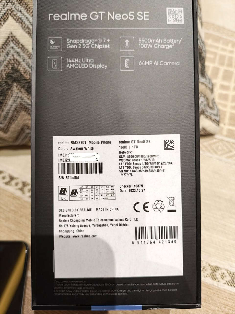 للبيع فقط ريلمي GT NEO 5 SE
ذاكرة 1 تيرا رام 16وتكدر تضيفلة 12
السعر 390 الف قفل بدون عملة رجاءا
نظافة ٪99
٪صحة البطارية 94
مكاني بغداد حي الخضراء
***********
