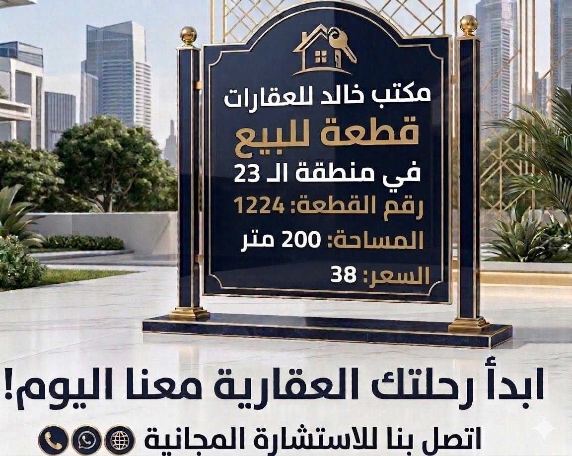 🏠 مكتب خالد للعقارات / الحيدرية / شارع 
      المحافظة  /قرب افران العامل
☎️ ***********
     ***********
