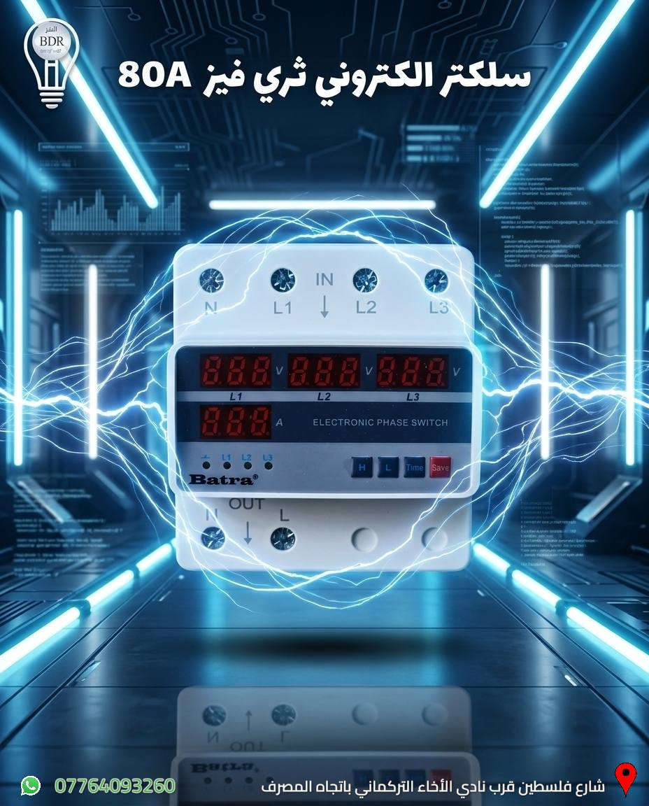 جوزة كهربائية ذكية 25A + سلكتر الكتروني ثري فيز 80A متوفر لدى البدر للانارة 

🔴السلكتر الجديد من Batra بقوة 80 امبير  وذكاء إلكتروني

▪️حماية ثلاثية للفيزات (3-PHASE): مراقبة دقيقة ومستمرة للفولتية والأمبير.

▪️قدرة تحمل عالية: حتى 80A ليناسب معظم الاستخدامات التجارية والصناعية.

▪️تحكم إلكتروني ذكي: تبديل تلقائي وسريع للفيزات  لضمان استمرارية التشغيل.
 
🔴 الجوزة الكهربائية 25A 
▪️الحماية : من الحمل الزائد وقصر الدائرة
▪️إعادة التشغيل  تلقائي بعد 20 ثانية
▪️ضبط التيار بسهولة بزر مخصص التحكم
▪️ يقطع التيار خلال 0.05 ثانية عند القصر الكهربائي

العنوان: شارع فلسطين قرب نادي الأخاء التركماني باتجاه المصرف، قرب مكتب الامين لبرمجة وصيانة السيارات 

متوفر توصيل لجميع المحافظات العراقية 
 
للطلب والاستفسار، يمكنكم التواصل عبر الواتساب :*********** 

#البدر_للانارة #شارع_فلسطين #بغداد #العراق #انارة #كهربائيات #سلكتر_ثري_فيز #اناره #جوزة_كهربائية
