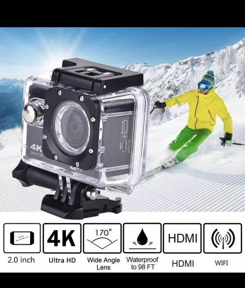 كاميرا رياضية مقاومة للماء Full HD 1080P مع شاشة 2 إنچ
وثّق مغامراتك اليومية والرياضات الخارجية بكاميرا رياضية صغيرة الحجم تدعم التصوير بدقة Full HD مع غطاء مقاوم للماء حتى 30 متر.

• تصوير فيديو بدقة 1080P و720P

• عدسة واسعة بزاوية 140° لالتقاط مساحة أكبر

• مقاومة للماء حتى عمق 30 متر مع الكيس المخصص

• شاشة LCD بحجم 2 إنچ لعرض الفيديو والصور

• تدعم التصوير أثناء الشحن

• تدعم بطاقات Micro SDHC حتى 32GB (غير مرفقة)

• دقة الفيديو:
1080P (1920×1080) 15fps
720P (1280×720) 30fps
VGA (640×480) 30fps

• دقة الصور:
16MP (4032×3024)
15MP (2560×1920)
12MP (2048×1536)
2MP (1920×1080)
3MP (1280×960)

• الشاشة: 2.0 إنچ LCD / LTPS
• زاوية العدسة: 140°
• صيغة الفيديو: AVI
• ضغط الفيديو: MJPEG
• البطارية: 900mAh (حتى 1.5 ساعة)
• مدخل/مخرج: Micro USB
• منفذ التخزين: Micro TF / Micro SDHC
• التردد: 50Hz / 60Hz
• الطاقة: DC 5V 1A
• زمن الشحن: حوالي 3 ساعات
• اللغات المدعومة: متعددة اللغات
• أنظمة التشغيل: Windows XP / 7 / 8 / Vista و Mac 10.5 فأعلى
• ميزة إضافية: Loop Video

محتويات العلبة:
• الكاميرا الرياضية
• الكيس المقاوم للماء
• قاعدة تثبيت للمقود/الأنبوب
• Mount 1
• Mount 2
• Mount 3
• Clip 1
• أربطة تثبيت
• كيبل USB
• دليل الاستخدام 

ضمان ٦ اشهر
السعر ٣٠ وتوصيل مجاني


**إذا كنت صاحب هذا الإعلان وتريد حذفه لأي سبب، رجاءا أرسل رسالة إلى الدعم الفني**