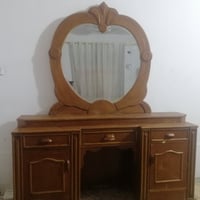 خشب صاج • ميز المراية • بدون التخت