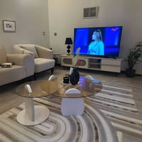 طبلة ثنائية • زجاج سميك • أرجل بلوط