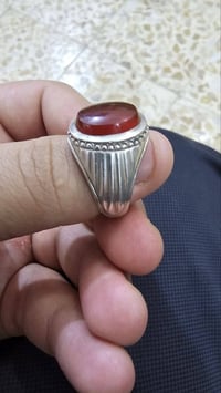 عقيق يماني • أحمر طبيعي • فضة 925