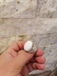 محبس فضة ٩٢٥ • عقيق يماني أبيض • ساعة سيكو أوتوماتيك