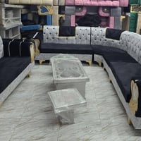 طقم ٩ أشخاص • قماش مرمرة • سفنج ١٢سم