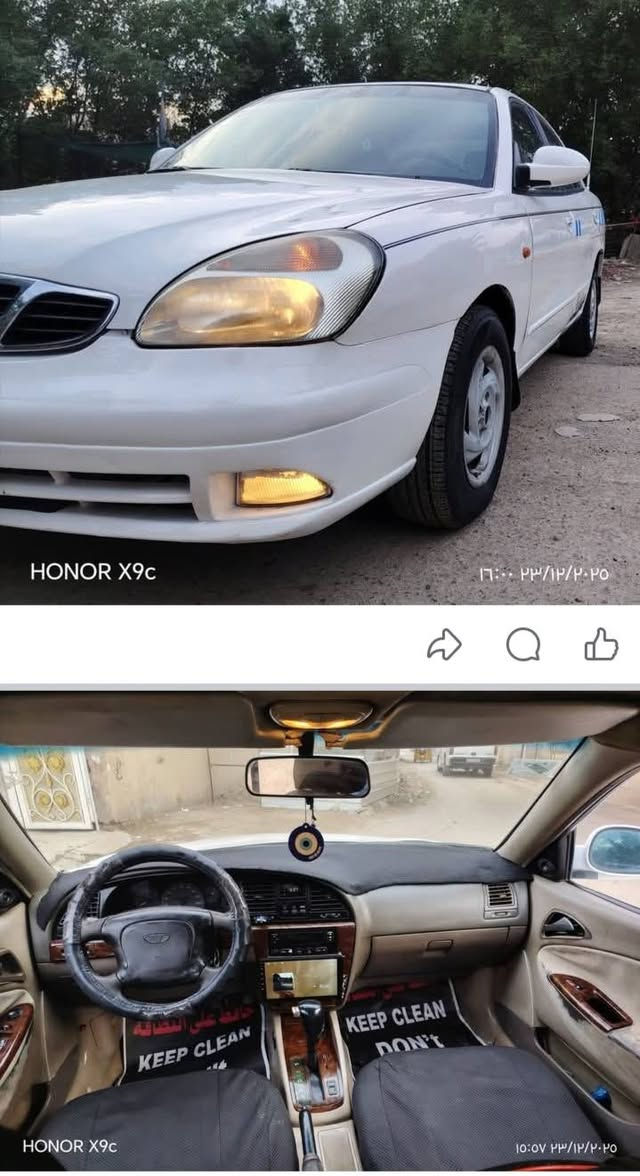 السلام عليكم سياره دايو نوبرا مديل 2000 محرك 2000 كير اوتوماتيك تبريد ثلج شاشه كامرا السياره بدون ظربه صبغ فرن هزه جديده الرقم انكليزي السنويه بسمي تحويل ثاني يوم السعر   45 $وبيه مجال ***********
