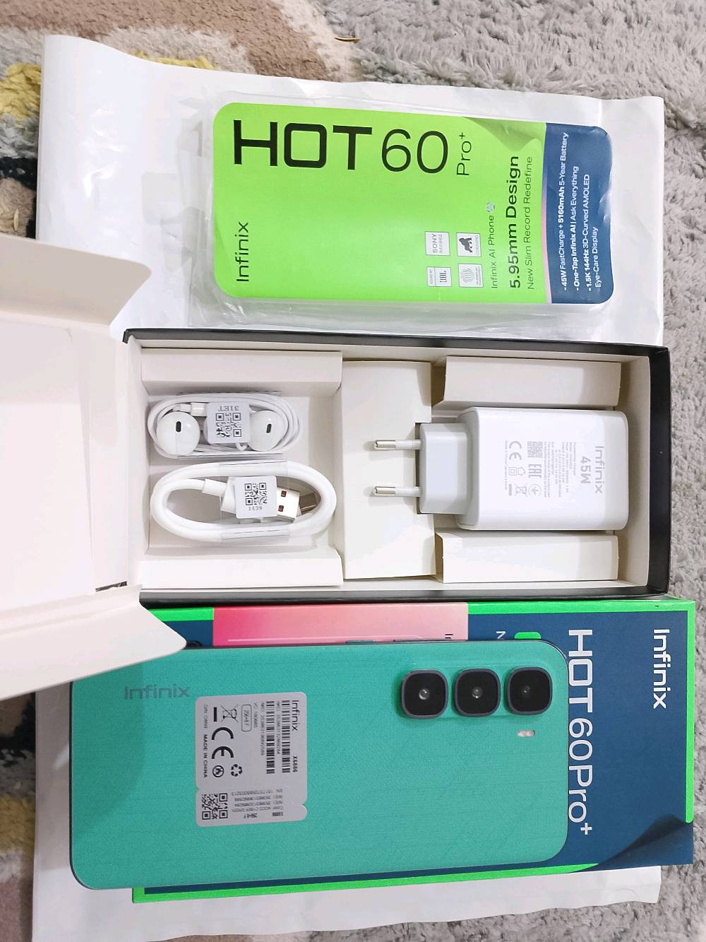 أنفنكس هـوت 60 برو بلس أخو جديد
ذاكرته 256 عشوائية 16 بطارية 5160
شاشة اموليد منحنية تردد 144 هيرتز
بصمة وجهه وبصمة شاشة سريعة
صوت ستريو دبل سبيكر جهاز سلم
غراضة كاملة لجهاز فتح كارتون مامستعمل
مكاني النجف السعر 215 الف شراي اتصل