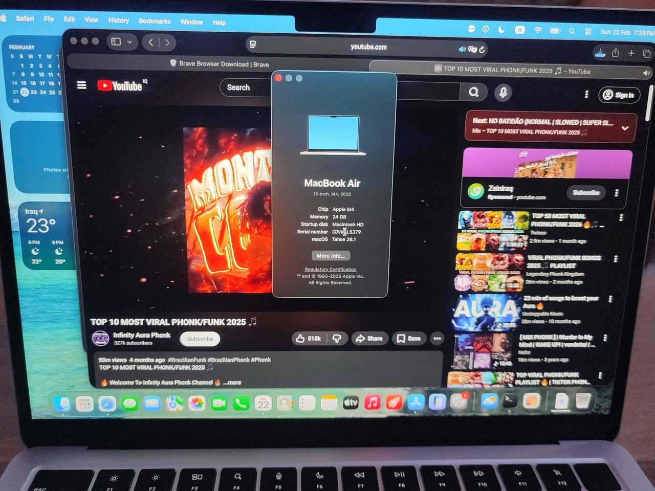 MacBook air m4 24/512
بطارية 100 
دورات شحن 18

نظيفة بدون اي خدش
ملحقات كاملة

مراوس بايفون 17 برو ماكس


**إذا كنت صاحب هذا الإعلان وتريد حذفه لأي سبب، رجاءا أرسل رسالة إلى الدعم الفني**