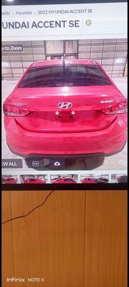 اكسنت ٢٠٢٣ للبيع مكانها الرمادي نضيفه جدا لون احمر .حره حادث مابيها فقط دعاميه وبنيد سرقه .كفوله كير ومحرك وكفوله من الصبغ 
اذا شرااي  تعال واتساب .
***********
