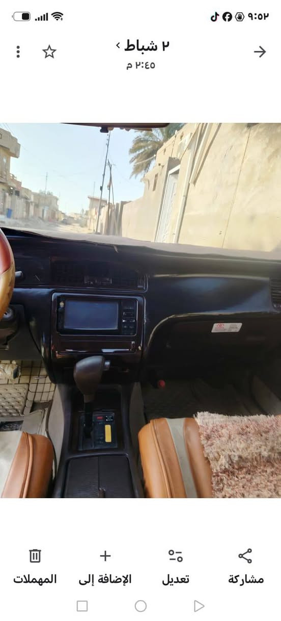 سلام عليكم بطه موديل 95بدون ضربه تخم تاير صدر جديد سياره حيل جديده مكان تقاطع النهروان الرقم ***********
