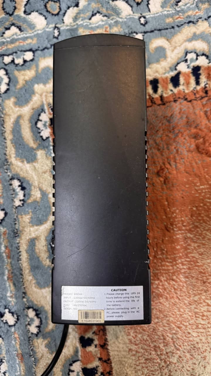 Ups maxma 850
اصلي
بطارية ماتطول
السعر ٢٥ الف قفل
***********
