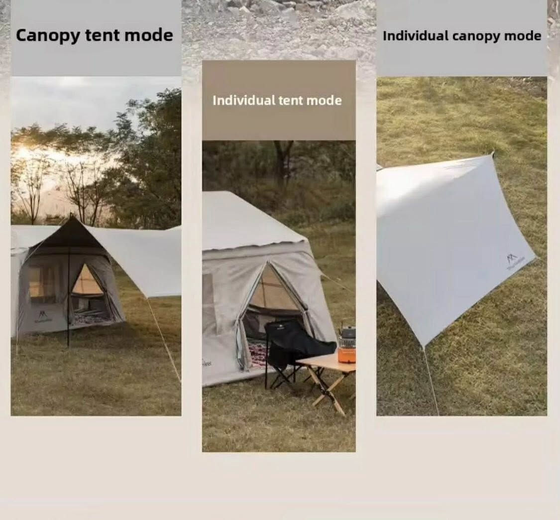 خيمة ماركة  Mountainhiker  Air 5.7  مونتن هايكر وهي خيمة قابلة للنفخ مصممة للتخييم الخارجي وتتميز بسهولة التركيب والمظهر العصري.
نوع الخيمة: خيمة قابلة للنفخ تعتمد على أعمدة هوائية بدلاً من الأعمدة التقليدية، مما يجعل نصبها سريعاً وسهلاً في غضون 5 إلى 10 دقائق.
المواد: مصنوعة من قماش أكسفورد 210D عالي الكثافة مع طبقة طلاء فضية، مما يوفر حماية من الأشعة فوق البنفسجية ومقاومة للماء.
الأبعاد والوزن: تبلغ أبعادها تقريباً 260 × 220 × 180 سم، ويزن الطقم بالكامل حوالي 10.58 كيلو غرام مما يسهل نقلها.
الإضافات: تأتي مع مظلة (Tarp) واسعة يمكن توصيلها بالخيمة لتوفير مساحة تظليل إضافية تزيد عن 10 أمتار مربعة، بالإضافة إلى ملحقات مثل منفاخ الهواء اليدوي.
تواصل خاص او *********** واتساب
