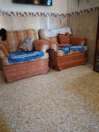 تهم قنفات مستعمل للبيع وبسعر جدا مناسب ، قنفة كبيرة + وسط + 2 كراسي ، ...