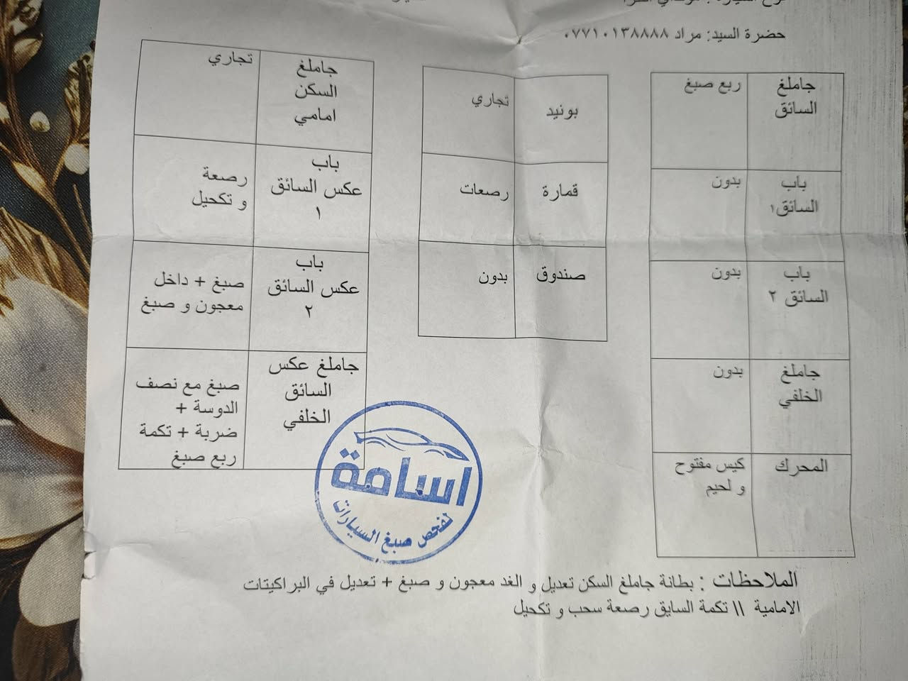 سياره مراوس شعدك نزل سياره محرك مفتوح شركه 
حادثها اب امريكا +بل عراق جاملغ خلفي


**إذا كنت صاحب هذا الإعلان وتريد حذفه لأي سبب، رجاءا أرسل رسالة إلى الدعم الفني**