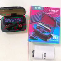 ايربود m19 • بنك طاقة 3000 مللي • صوت 8D