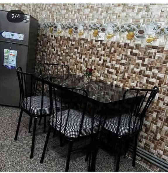 عرض خاص لاخر القطع 
 السعر (99) الف😍
ميز خشب ضد الماء مع 4 كراسي حديد
البظاعه تركيه نوعيه درجه اولى
 شرط الفحص امام المندوب
الميز مغلف بماده عازله للماء💧
الكراسي يتحمل وزن 250 كيلو
قياس الميز 110×70 سم
رقم الحجوزات *********** بغداد
