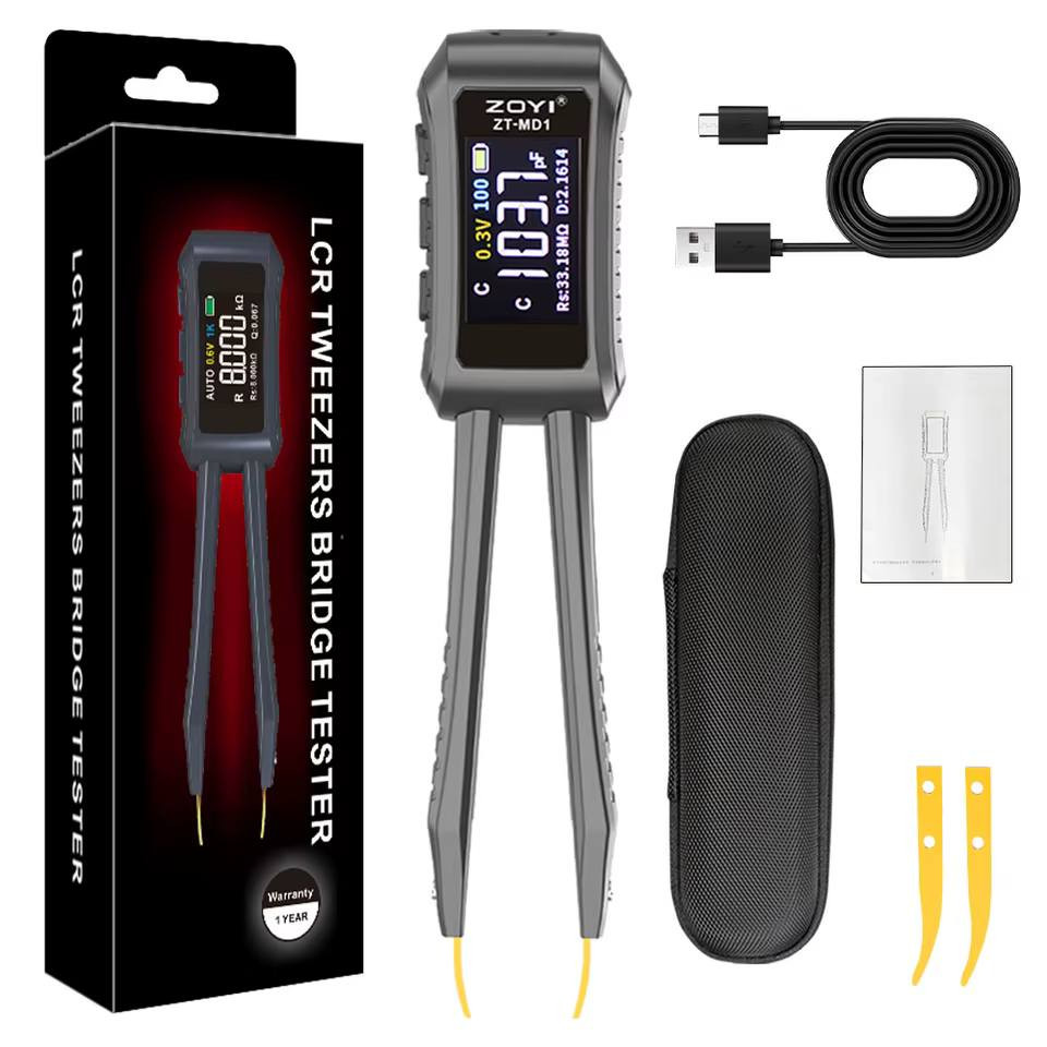 جهاز ZOYI ZT-MD1، وهو عبارة عن ملقط ذكي رقمي لقياس المكونات الإلكترونية (LCR Tweezer Bridge Tester).
الوظيفة: قياس المقاومة، السعة، والحث (LCR)، بالإضافة إلى فحص الدايود والاستمرارية. 
الميزات: تحديد تلقائي للمكونات، شاشة ملونة عالية الدقة، والقدرة على تبديل ترددات وجهد الاختبار (على سبيل المثال، 1 كيلو هرتز، 0.6 فولت). 
الاستخدام: مصمم خصيصاً لاختبار مكونات SMD الصغيرة. 
الملحقات: يأتي مع حقيبة حمل واقية.
السعر 25 الف


**إذا كنت صاحب هذا الإعلان وتريد حذفه لأي سبب، رجاءا أرسل رسالة إلى الدعم الفني**