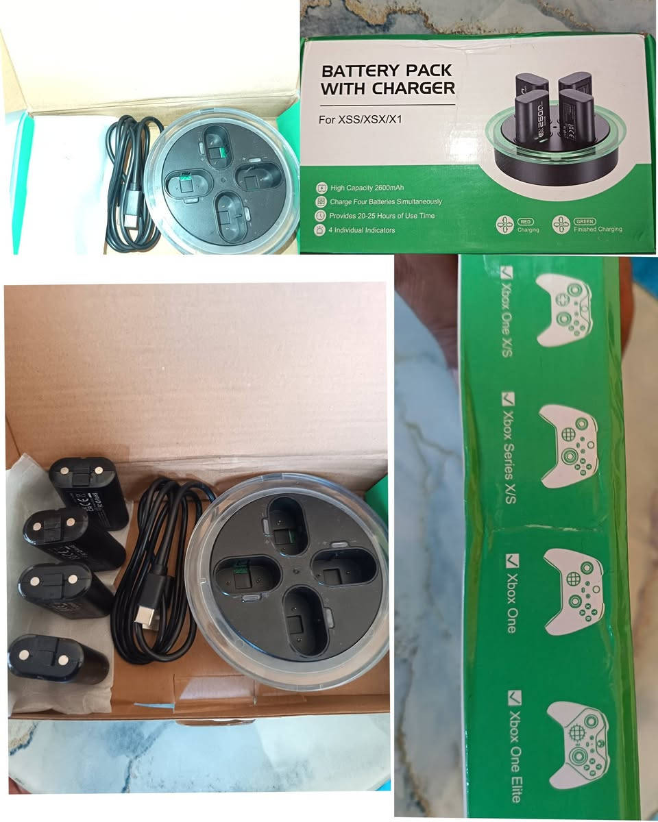 شاحن مع 4 بطاريات للأكس بوكس سعرهن 25 مكانهن بغداد حي القاهرة تلفون *********** او *********** الخطين بيهن واتساب توصيل بغداد فقط او تعال اخدهن هلا بيك
