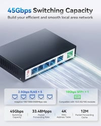 سويتش ٢٫٥ جيجابت • SFP+ ١٠ جيجابت • ٦ منافذ