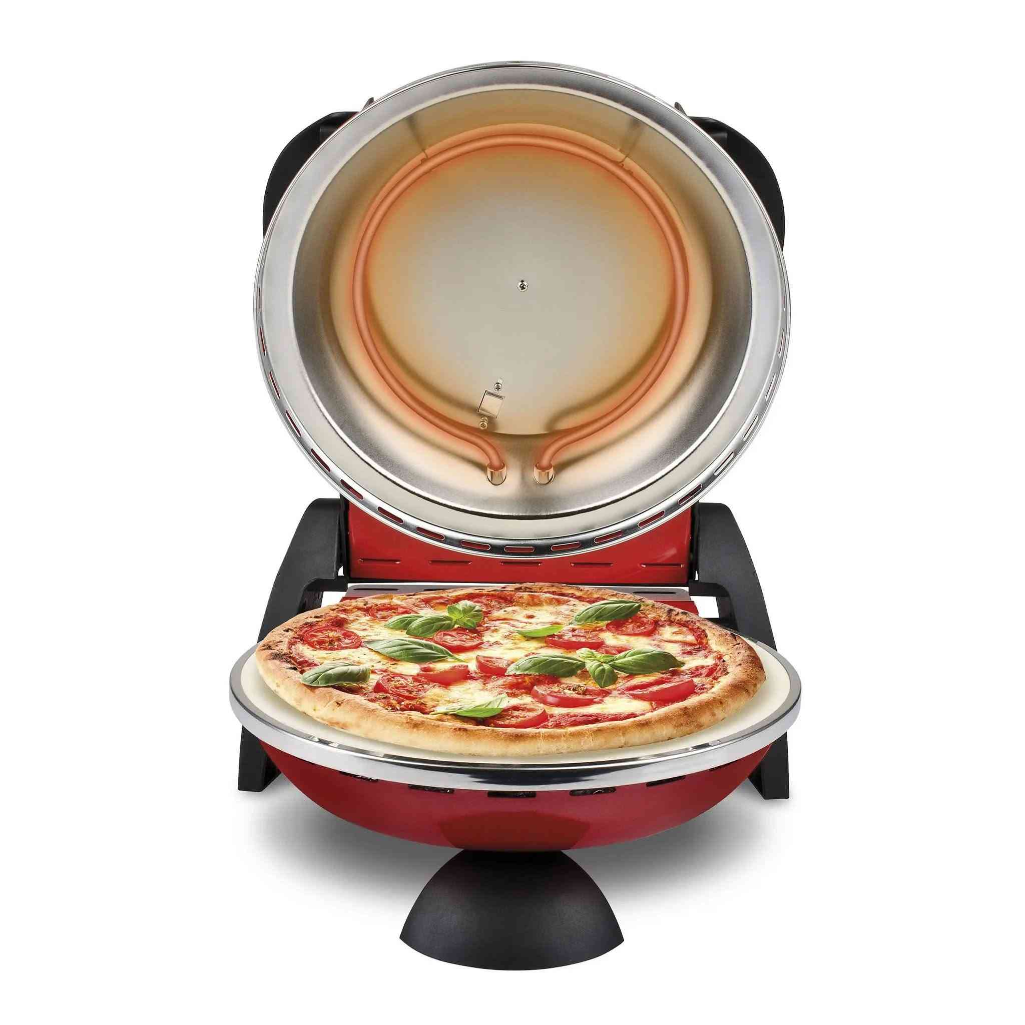 🍕 **بيتزا إيطالية بطعم المطاعم... في دقائق!**

مع **Forno Pizza Delizia Red** حضّر بيتزا مقرمشة ولذيذة بسهولة، بفضل حرارة تصل إلى **400°م** لتحصل على خبز سريع ونتائج احترافية.

✨ **المميزات:**
• حرارة تصل إلى **400°م**.
• حجر حراري بقطر **31 سم** لخبز متجانس.
• مؤقت **5 دقائق** مع تنبيه صوتي.
• مقاومات تسخين مزدوجة بقوة **1200 واط**.
• يشمل مجدافي بيتزا من الألمنيوم وكتاب وصفات.

📍 زوروا معرضنا واكتشفوا المزيد من أجهزة المطبخ الإيطالية المميزة.
📞 ***************
#كهربائيات #منزلية #جيرمي #براندات #شواية #بيكري
