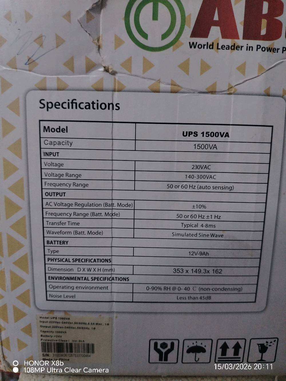 (من رخصة صاحب الكروب ادمن ❤️) 
🔹UPS 1500 نوع ABC

🔹ملاحضة /1500 يتحمل جهاز مع شاشة 
🔹موصفاتة بل منشور شوفو 
🔹⚠️/(ليس لدي توصيل اي مكان اعتذر🚸) 
🔹فول نضافة استخدم أشهر قليلة 
🔹ومبدل بطاريات جداد قبل شهر يعني تاخذا فول 🔹جديد 
🔹اعتبرة من الشركة كارتون كامل جيب وشد بنسبة 🔹للوقت التشغيل الجهاز استخدمة بل اسبوع ساعة 🔹وحدة ونت تخيل النضافة واني   بيدي بدلت 🔹بطاريات
🔹السعر 70 الف وبي مجال 
🔹مكاني بغداد الانتصار قرب السيطرة