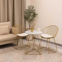 ميز استراحة بتصميم عصري  حديد فولاذ يتحمل اوزان عالية  قطر الطاولة 50 ...