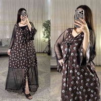 دشداشة نسائي • خامة زبدة • فري سايز ١٠٠ كيلو