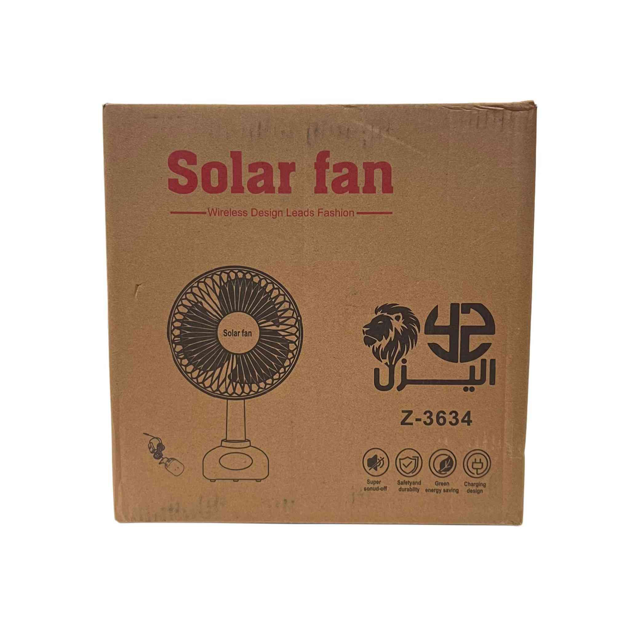 مروحة الـيـزل الشحن (Solar Fan) - موديل Z-3634

• مروحة عمودية اقتصادية بتصميم لاسلكي عصري، تمنحك تبريداً مستمراً وحرية في الحركة دون التقيد بأسلاك الكهرباء.

• تصميم لاسلكي (Wireless): سهولة في النقل والاستخدام في أي مكان بفضل التصميم المتطور.

• مروحة شحن (Solar Fan): تدعم التشغيل عبر الشحن لتكون الحل الأمثل أثناء انقطاع التيار الكهربائي.

• تشغيل هادئ جداً: تقنية "Super sound-off" لضمان تدفق هواء قوي وبدون ضجيج.

• توفير الطاقة: مصنفة كمنتج "Green energy saving" لصداقته للبيئة واستهلاكه المنخفض للطاقة.

• هيكل متين وآمن: تصميم يجمع بين القوة والأمان (Safety and durability) للاستخدام العائلي الطويل.

• رقم الموديل: Z-3634 / FS-T9.
• الوزن الصافي (N.W): 2 كغم.
• الوزن الإجمالي (G.W): 2.5 كغم.
• الارتفاع : 52 سم.
• نوع الطاقة: شحن (Charging design).

محتويات العلبة:
• قاعدة المروحة (Stand Base).
• عمود التمديد (Extension pole).
• رأس المروحة (المحرك).
• ريش المروحة (Blades).
• الشبك الأمامي والخلفي (Grilles).
• مثبتات الريش والشبك (Nut & Cap).
• مصباح.
• شاحنة.
• دليل إرشادات التركيب. بغداد, العراق


**إذا كنت صاحب هذا الإعلان وتريد حذفه لأي سبب، رجاءا أرسل رسالة إلى الدعم الفني**
