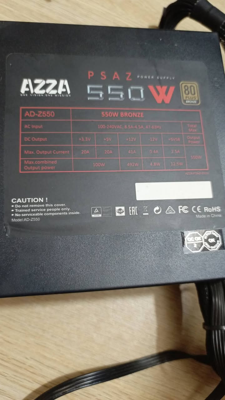 السلام عليكم قطع للبيع
ادمن اقبل ليش الرفض بدون سبب
رامات 32gb 2*16 3200mhz cl16 سعرهن ١٧٥

بورد H410 بيها خلل منفذ الرام مرة يشتغل ومرة لا + معالج i3 10105f سعرهن ٧٥ 

بور سبلاي ٥٥٠ واط سعره ٤٠

كارت شاشة GTX 1650 4G سعره ٩٠

كيس بي رجل مكسورة سعره ٤٠

فانات لون ابيض ARGB سعرهن ١٥ 

بعض الاسعار ثابتة توصيل متوفر


**إذا كنت صاحب هذا الإعلان وتريد حذفه لأي سبب، رجاءا أرسل رسالة إلى الدعم الفني**