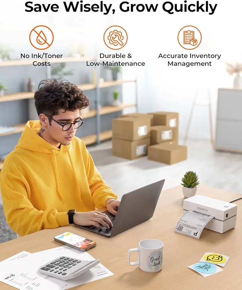 طابعة ملصقات حرارية بلوتوث MUNBYN.
تستخدم لطباعة ملصقات الشحن والباركود. 
تتصل عبر البلوتوث وتعمل مع أنظمة التشغيل المختلفة مثل iOS و Android و Windows و Mac OS. 
سرعة الطباعة عالية تصل إلى 150 مم/ثانية
السعر 45 الف
@إشارة


**إذا كنت صاحب هذا الإعلان وتريد حذفه لأي سبب، رجاءا أرسل رسالة إلى الدعم الفني**