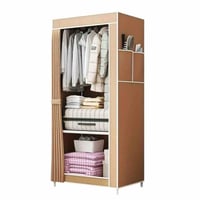 خزانة قماشية • ١٤٦×٥٦×٤٤ • اسود احمر عسلي