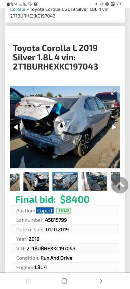 السلام عليكم كورلا  seللبيع موديل2019 صفرة وارد امريكي بجم كبس الضرر موضح بالمنشور بسيط رقم بغداد بأسمي سنوية وارقام جديدة  هزه جديدة  محرك 1800 مكفول كير اوتو كفاله
تبريد ثلج تخم تاير جديد ويل كب كروم لايت زنون ثلاث طكات حداديه امامي خلفي جديدة كامره خلفيه رادار امامي تحكم ستيرن فول نظام سبورت اشاير بالمري نقطه عمياء السياره جاهزه ع  ايدي كل نقص مابيها 
السعر1٦4 بيها مجال  العنوان ديالى المقداديه
***********
