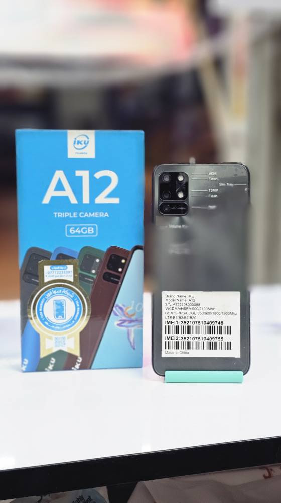 سلام عليكم متوفر لدينا جهاز من شركة iku A12
ذاكرة 64
بطارية 4000
شاشة 6.5
سعر 130الف 
ميسان حي العسكري 
*********** عمارة, ميسان
