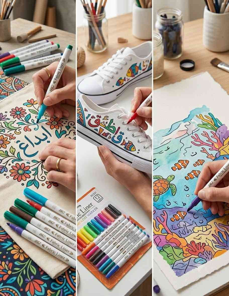 #أقلام_قماش #رسم_على_القماش #اعمال_يدوية #تلوين_ملابس #أمازون #تسوق_اونلاين #تعديل_ملابس #DIYMarker #FabricLiner #صناعة_يدوية
💡💡💡💡💡💡💡
أطلقي إبداعك وعيشي متعة الـ DIY!
ملابسج السادة صارت مملة؟ أو حابة تضيفي لمسة مميزة وجميلة على قطع القماش ببيتج؟ 👕👜✨
الحل صار بين إيديج وبأسهل طريقة! مع مجموعة أقلام SC921 Fabric Liner الأصلية، تكدرين هسة ترسمين وتكتبين على كل أنواع الأقمشة والتيشيرتات والشنط بكل حرية وبشكل احترافي.
​🎨 12 لوناً مميزاً وناصعاً: تشكيلة واسعة من الألوان الثابتة لتلبي كل أفكار ج وإبداعاتج.
​💦 مقاومة للماء (Water Resistant): ألوان ثابتة ومستقرة لا تروح بالغسيل وتدوم طويلاً.
​🖌️ مثالية للأعمال اليدوية (Home & DIY): مناسبة جداً للتعديل على الملابس، الحقائب القماشية، والوسائد، وسهلة الاستخدام حتى للمبتدئين.
​👌 جودة عالية وسلاسة في الرسم: تصميم مريح للقلم يضمن لج دقة عالية وتدفق سلس للحبر بدون تكتل.حولي قطع القماش العادية إلى تحف فنية مخصصة ومميزة! 🤩👇
المجموعة متوفرة الآن وجاهزة للطلب والاستفسار مراسلة الصفحة 📩📩
 او الإتصال بالرقم *********** واتساب
