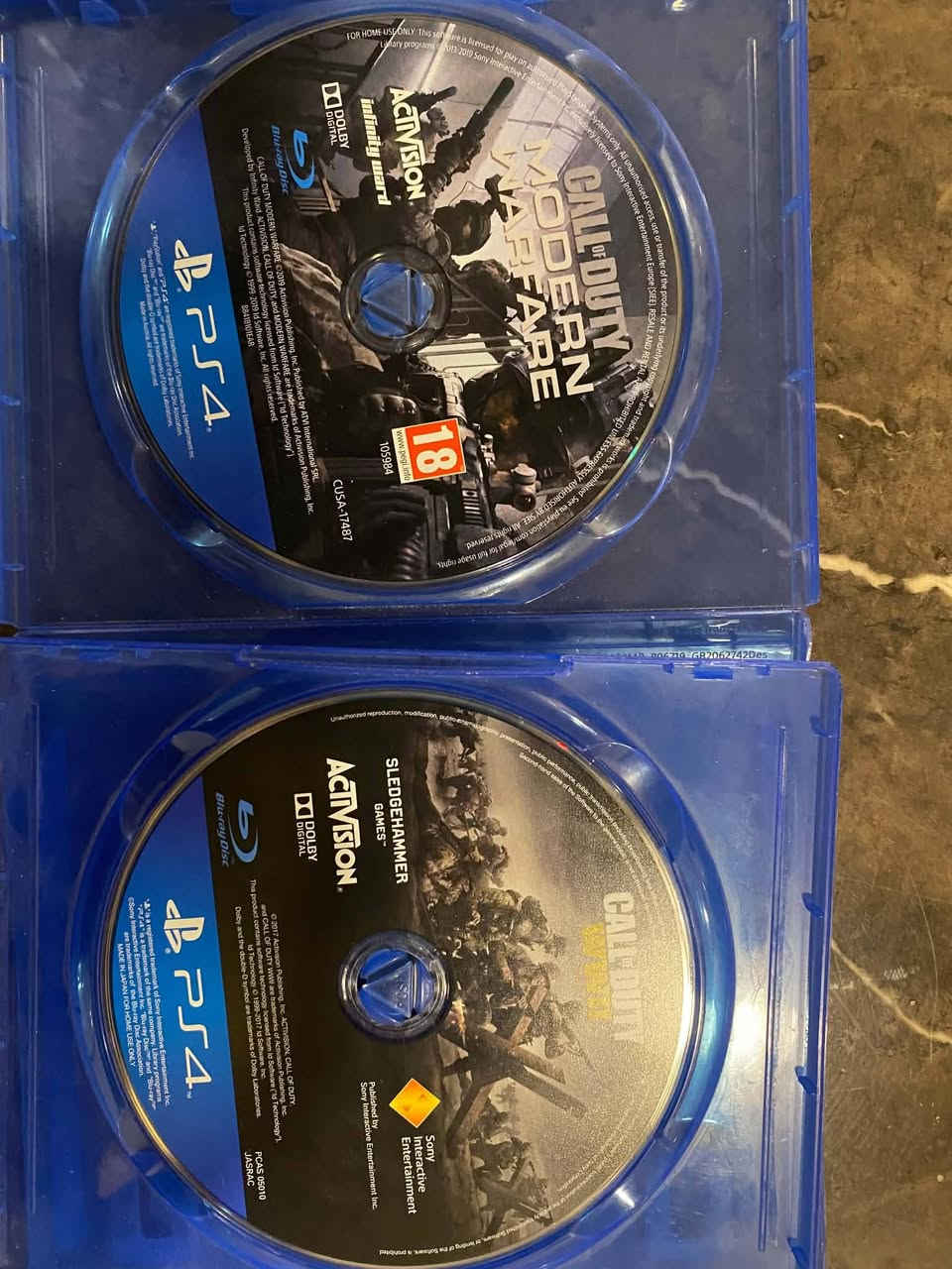 أقراص للبيع حييل نظيفة مابيها أي خدش
(FC25, Call of duty WWII, Call of duty MW1)


**إذا كنت صاحب هذا الإعلان وتريد حذفه لأي سبب، رجاءا أرسل رسالة إلى الدعم الفني**