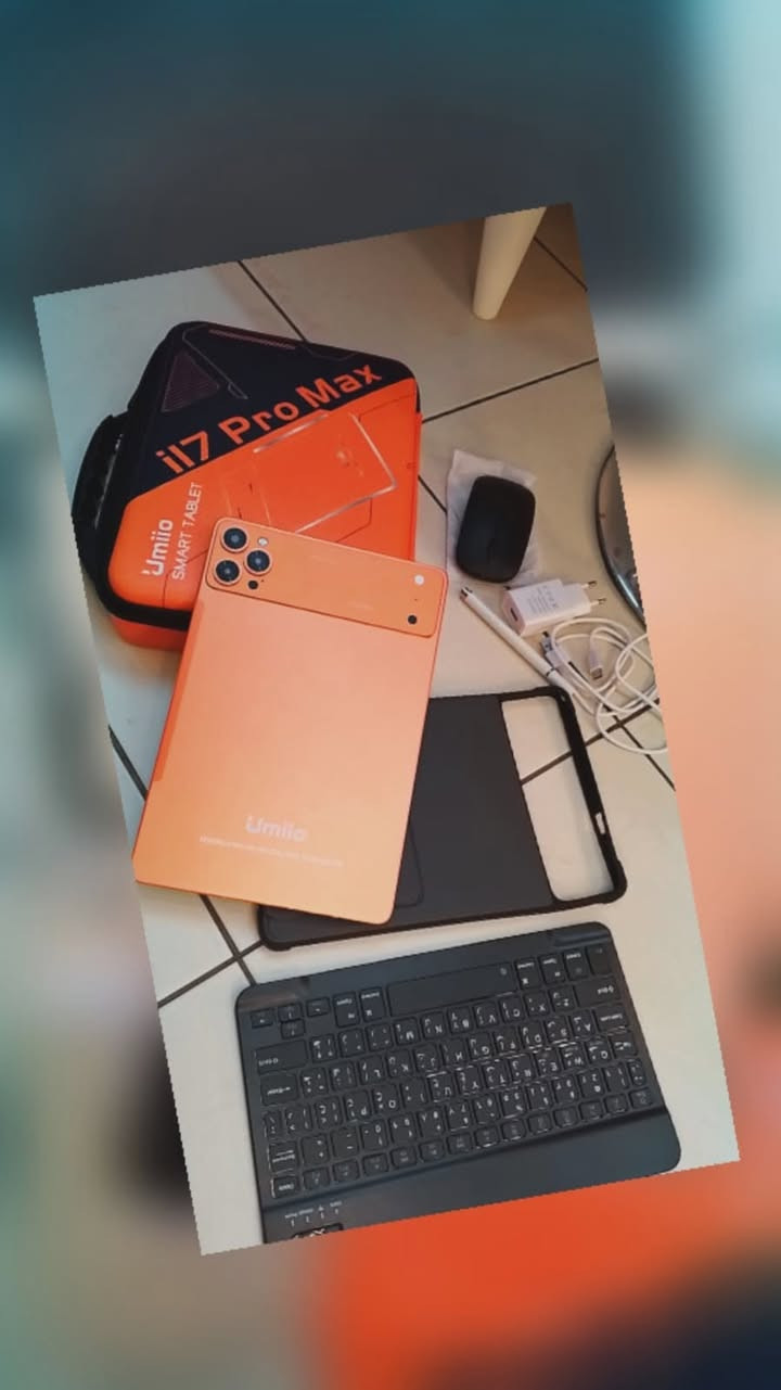 اعادة نشر رجاء المو شراي ليكسر بسعرة
جهاز جديد 170 للاتصال،،،***********
Umiio i17 Pro Max
الشاشة: بحجم 10.1 بوصة بدقة HD.
النظام: أندرويد (تذكر العلبة إصدار Android 15).
الشبكات: يدعم واي فاي، وتشغيل شريحتين (4G/5G).
البطارية: سعة كبيرة (بين 8000 إلى 10000 مللي أمبير) بمنفذ Type-C.
الاستخدام: ممتاز للدراسة، التصفح، ومشاهدة الفيديوهات.
📦 الملحقات المرفقة:
حقيبة حماية مخصصة.
كيبورد لاسلكي (عربي/إنجليزي).
ماوس لاسلكي + قلم لمس.
كفر حماية + شاحن كامل.
