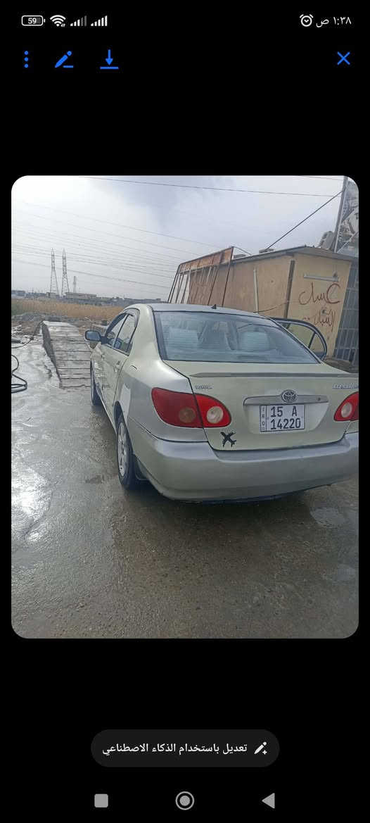 كورلا موديل 2008 للبيع
مصبوغه حزام السعر 80 مكان فلوجه 
للاتصال ***********
