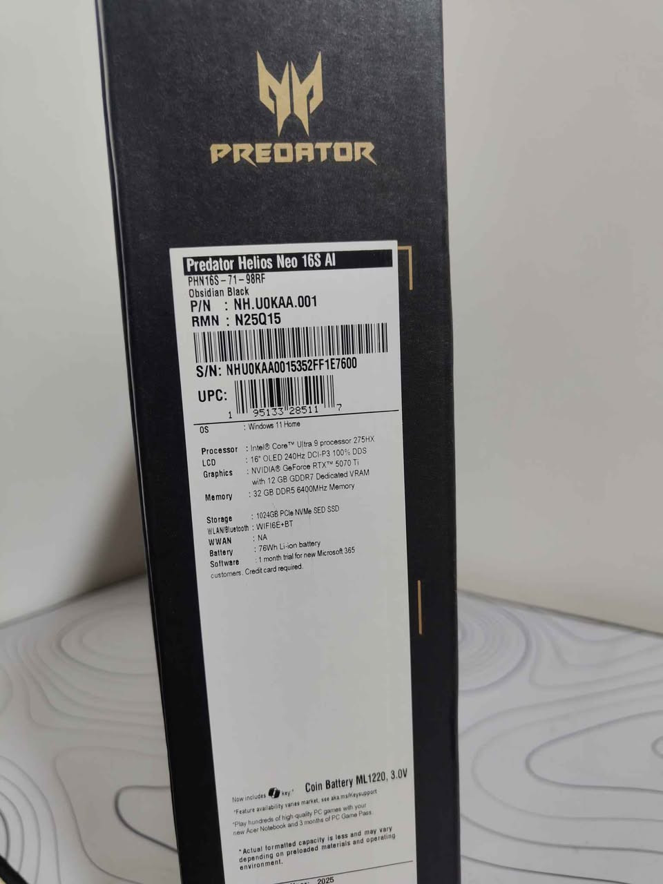 كوردی/عربی
ئێستا به‌رده‌سته‌ له‌ دیاری تێک✅
بۆ به‌ ده‌ست هێنانی لاپتۆپی نوێ و ده‌ستی دوو 💯
په‌یوه‌ندیمان پێوه‌ بكه‌ن 🥰
***********/WhatsApp 
0773 182 9000☎️
نرخی 2,750,000
___________________
 للحصول على لابتوب جديد ومستعمل 💯 
تواصل معنا 🥰
***********
***********
سعر: 2,750,000
------*--**************-*-*--*--****
Open box (new)

Acer Predator 16S AI OLED

Intel® Core™ Ultra 9 275HX CPU with integrated AI BoostNPU  UP TO 5.4😱

NVIDIA® GeForce RTX 5070 Ti GPU with 12 GB GDDR7 VRAM🤠

16″ OLED WQXGA (2560×1600) display, 240 Hz, NVIDIA G-SYNC🥲

32 GB DDR5(6400M/T) RAM 
 1 TB PCIe NVMe Gen 4 SSD storage

Wi-Fi 6E, Thunderbolt™ 4,
 DTS:X Ultra audio, RGB keyboard حلبجة, السليمانية
