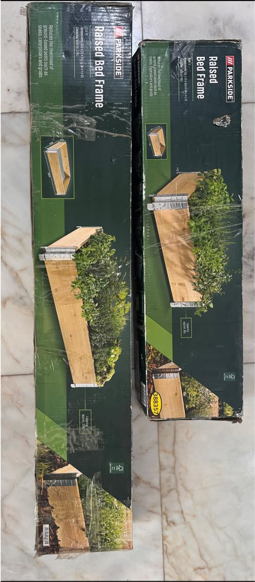 السلام عليكم
مال زرع بهل شكل قطعتين شركه PARKSIDE الالمانية
الصغيره قياسه ٨٠*٦٠ ارتفاع ٢٠
الجبيرة ١٢٠*٨٠ ارتفاع ٢٠

الصغيرة اجت بدون الاركان مالتها الحديد ضايعات

ثنيهن ب ١٥ وبالعافية


**إذا كنت صاحب هذا الإعلان وتريد حذفه لأي سبب، رجاءا أرسل رسالة إلى الدعم الفني**