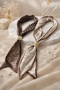 سكارف حرير • تركي • حلقة ذهبية