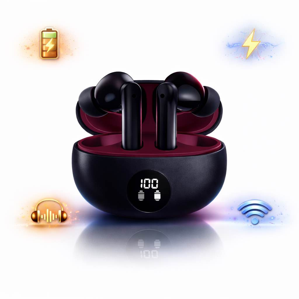 سماعات لاسلكية بتقنية البلوتوث مصممة للاستخدام اليومي والرياضي، توفر اتصال سريع وصوت ستيريو مع علبة شحن بشاشة رقمية لعرض مستوى البطارية.

• اتصال سريع (Quick Pairing) يسهّل ربط السماعات مع مختلف الأجهزة الداعمة للبلوتوث.

• تقنية ENC لعزل الضوضاء أثناء المكالمات لتجربة مكالمات أوضح.

• صوت ستيريو HiFi مع ميكروفون HD مدمج للمكالمات.

• اتصال مستقر بمدى يصل إلى أكثر من 10 أمتار.

• علبة شحن ببطارية 300mAh مع شاشة رقمية لعرض مستوى الشحن.

• تصميم مقاوم للغبار ورذاذ الماء مناسب للاستخدام اليومي والرياضة.

• نوع السماعة: True Wireless (TWS)
• إصدار البلوتوث: Bluetooth V5.4
• مدى الاتصال: أكثر من 10 متر
• سعة بطارية علبة الشحن: 300mAh
• سعة بطارية السماعة: 40mAh
• وقت تشغيل الموسيقى: أكثر من 4 ساعات
• وقت المكالمات: أكثر من 3 ساعات
• منفذ الشحن: Type-C
• مدخل الشحن: DC 5V / 300mA
• زمن الشحن: أقل من ساعتين

محتويات العلبة:
• سماعتان لاسلكيتان
• علبة شحن
• كابل شحن Type-C
• دليل الاستخدام (User Manual)

توصيل لبغداد وجميع المحافضات3 بغداد, العراق


**إذا كنت صاحب هذا الإعلان وتريد حذفه لأي سبب، رجاءا أرسل رسالة إلى الدعم الفني**