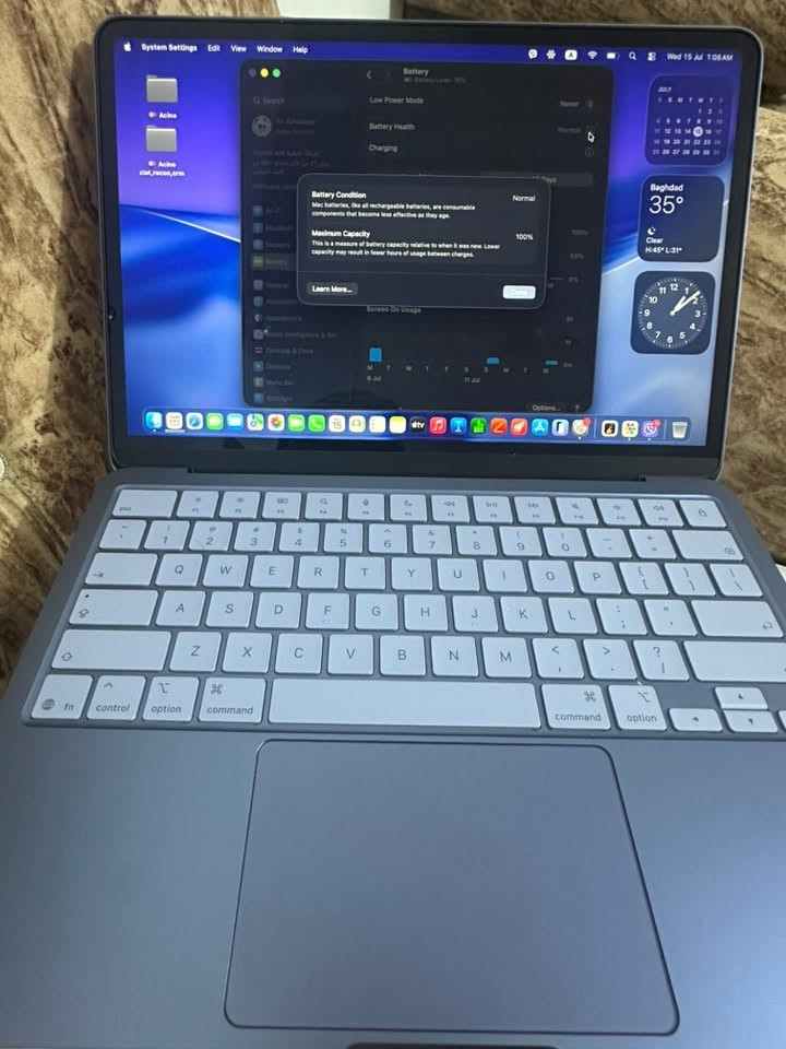 MacBook neo لون نيلي مميز جهاز جديد ١٠٠/١٠٠ مستخدم مره واحده فقط داخل ضمان ، الجهاز متفعل ٢٣/٦ بس تفعل وما استخدمناه بعدها ابد ضمان الجهاز من الشركة استبدال خلال سنة عدد مرات الشحن مرتين فقط ذاكرة ٢٥٦ رام ٨ جهاز بالباكيت سعر 990,000 
***********
