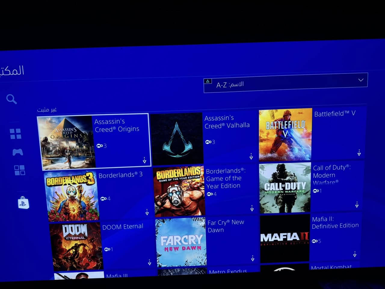 بلي 4 سلم كامل النضافة وطبعا لا مفتوح ولا مصلح
مع دبل جويستك نظام اصلي اونلاين وليس مهكر

بالاضافة الى 30 لعبة مملوكة مدفوعة وطبعا ذاكرة 500GB مقبطة العاب وباقي الالعاب بلمكتبة شوكت متريد تحمل منهة الي تعجبك

الالعاب 👇

1- Call of Duty modern warfare Remastered
2- Call of Duty modern warfare 2 Remastered
3- Call of Duty WW2
4- Metro Exodus
5- The last of Us 1
6- Battlefield 1
7- Battlefield V
8- Watch dogs legion
9- Ghost recon wildlands
10- Ghost recon break point
11- Assassins creed Valhalla
12- Assassins creed origins
13- Tomb rider
14- Rise of The tomb rider
15- Shadow of The tomb rider
16- The witcher 3
17- Doom eternal
18- Borderlands 1
19- Borderlands 3
20- The evil within 2
21- Wolfenstien 2
22- Unravel 1
23- Unravel 2
24- Mafia 1
25- Mafia 2
26- Mafia 3
27- Need for Speed hot pursuit
28- Mortal kombtat 11
29- Resident evil 6
30- Farcry zero dawn

السعر : 245 الف 🔥

*توصيل متوفر لكل المحافظات العراقية ❤️


**إذا كنت صاحب هذا الإعلان وتريد حذفه لأي سبب، رجاءا أرسل رسالة إلى الدعم الفني**