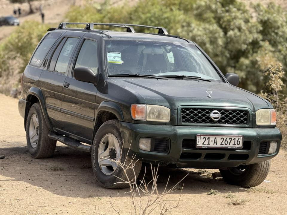 نيسان باثفندر 2001 SE خليجي 
محرك 3500  V6
بدون صبغ بدون ضربة فقط جراد البنيد و القمارة 
شرط گير و محرك بدون صرف و بخار 
تبريد تدفئة شغال 
 سنوية بأسمي لحد 2028 شرط تحويل و غرامة 
السعر 85 $ و بيها مجال 
مكاني كركوك 
***********
